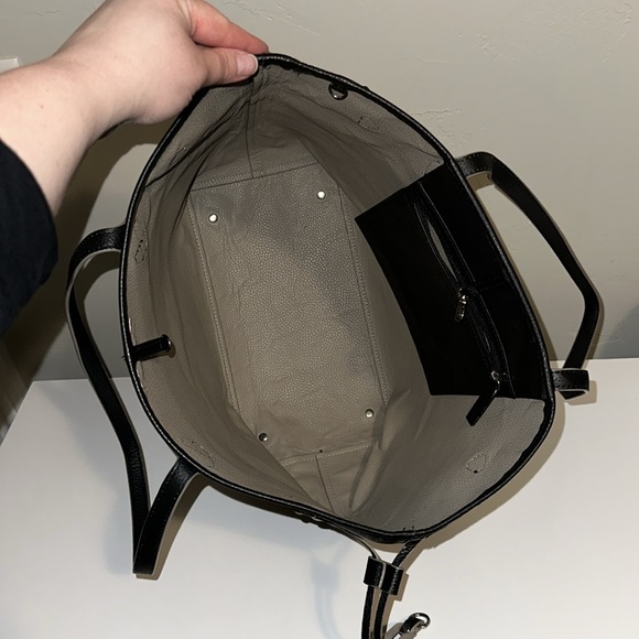 Lodis Black Leather Tote Purse EUC - Picture 6 of 10